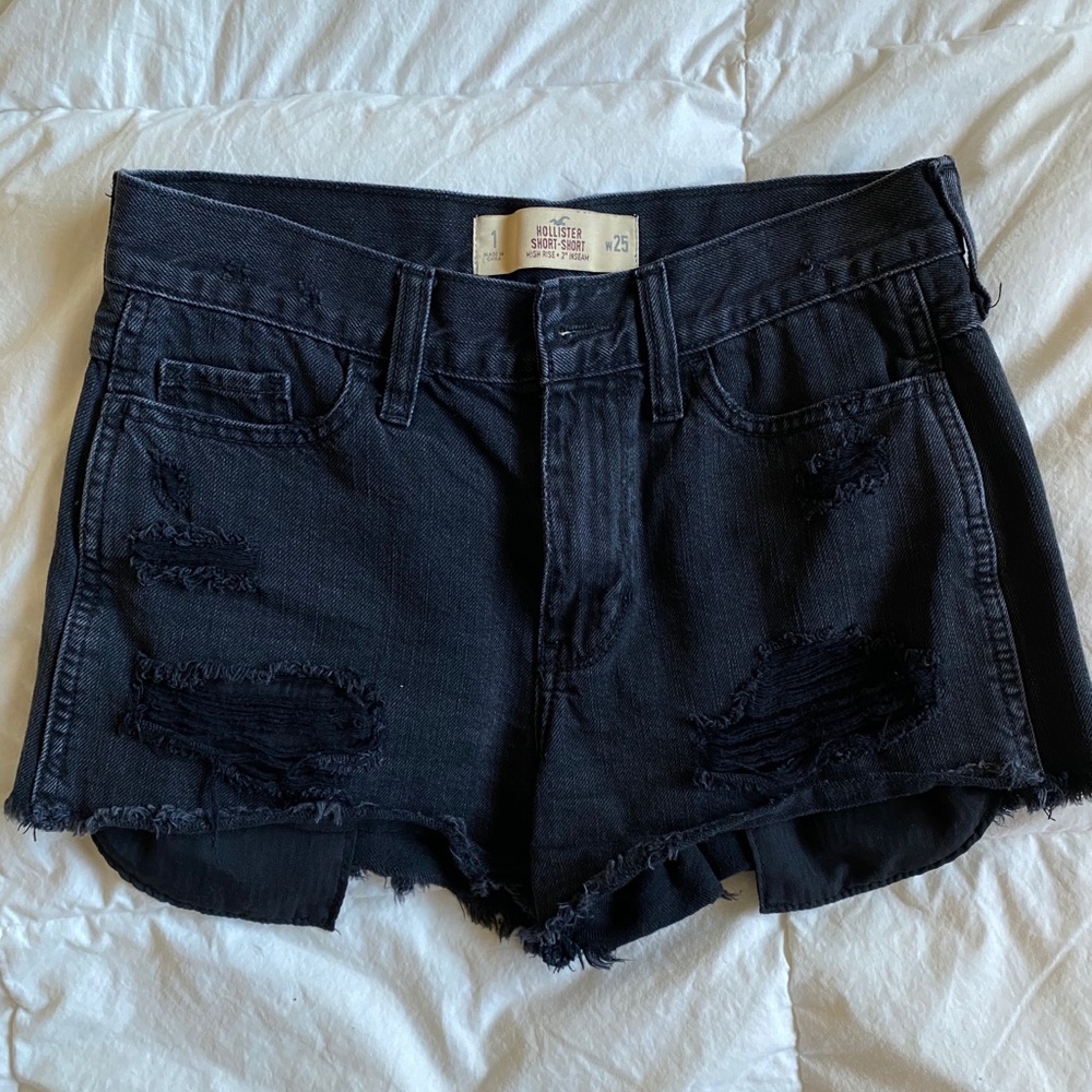 Black high waisted jean shorts